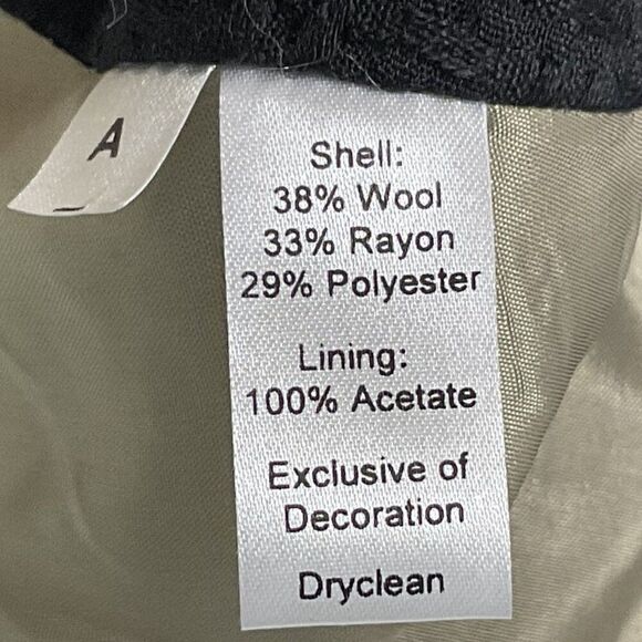 LOFT Women's Black Wool Blend Ruffle Front Jacket/Blazer, Size 10, Lined - Picture 11 of 11
